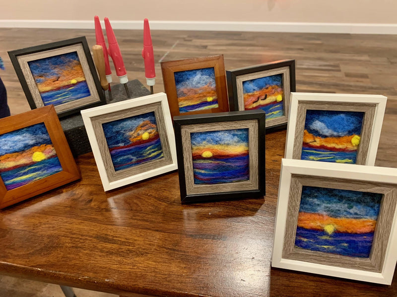 Wool Painting Step by Step Felting Class - Sunset Scene - August 14th